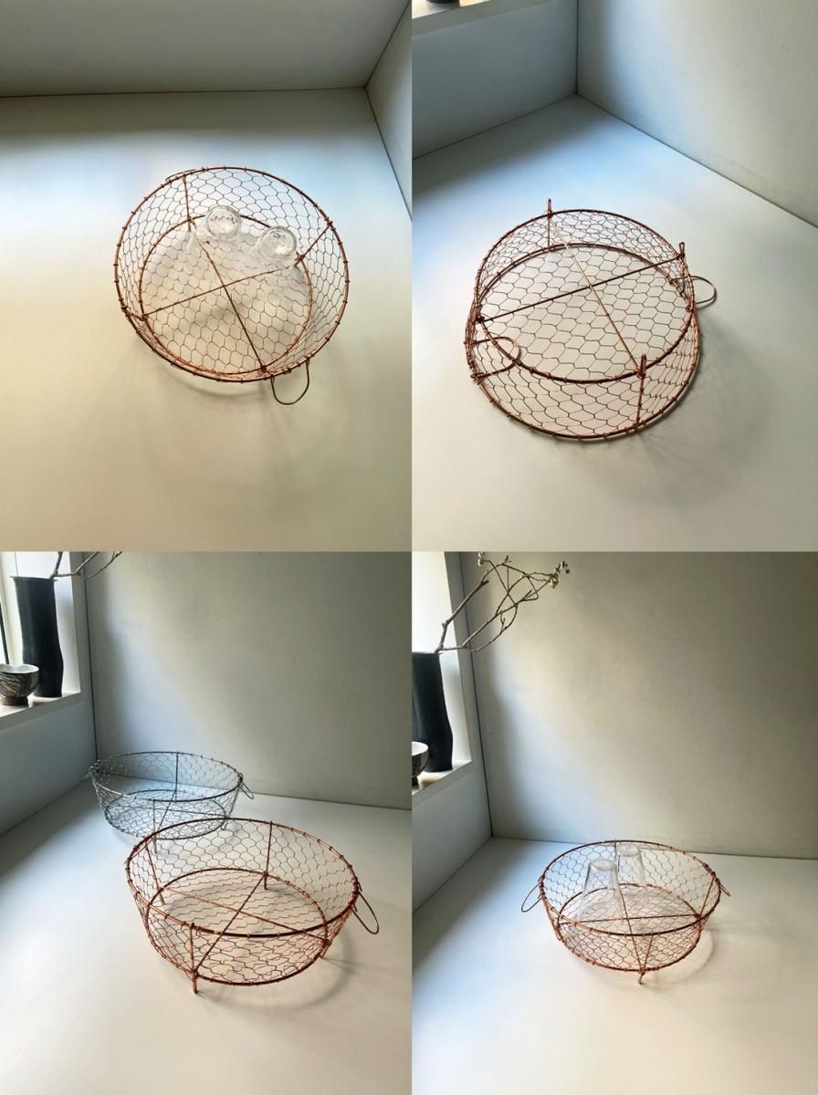 鳥井金網工芸 ステンレス製 手編み水切りカゴ | 直径30cm