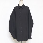 【Acryl BONES】 ビッグシルエット ドレスシャツ 長袖（黒)