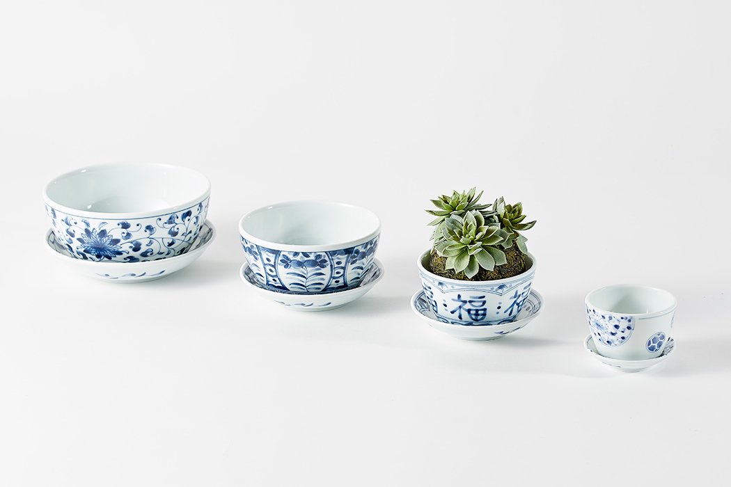 陶器とガラスの水耕栽培用鉢 / BLUE PLANTS（ブループランツ