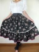 フォークダンス衣装◆裾周り4ｍ野ばらの花束２段ティアードスカートSK079