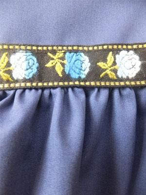 フォークダンス衣装◇裾回り4mチロル2段ティアードスカート紺SK110