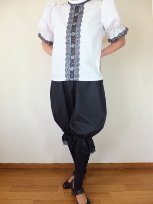 フォークダンス衣装◇裾レースドロワーズ黒02 - オリジナル衣装のお店