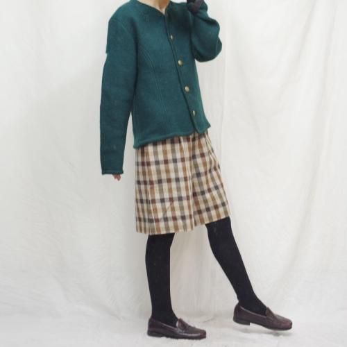 レトロ古着 80s タータンチェック キュロットハーフパンツ M～L