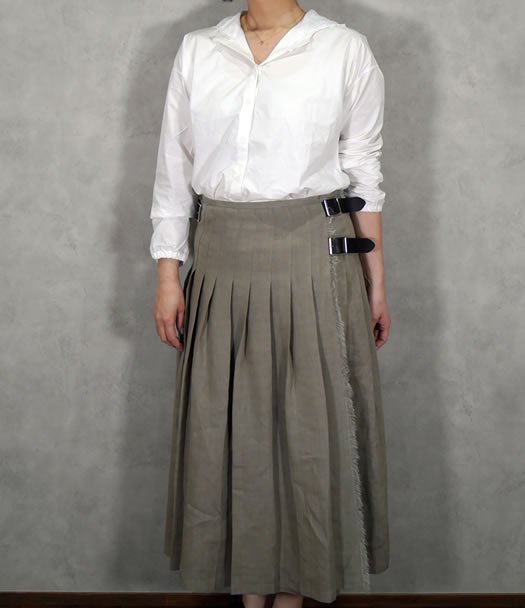O'neil of Dublin, ˡ륪֥֥, NOD0901, Low Waist Pleats Wrap Skirt with Pin