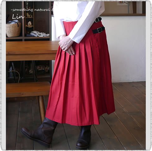 40%off O'NEIL of Dublin オニールオブダブリン/ NOD0853 Low Waist Pleats Wrap Skirt  (Plain) - Lin-大人ナチュラル服の店- (Veritecoeur