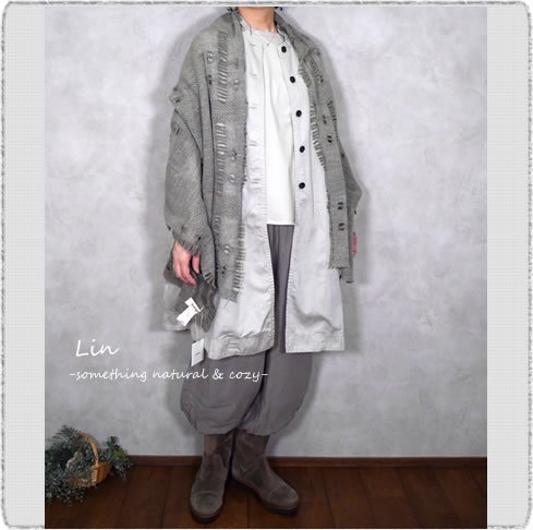 40%off tumugu ツムグ/ TB20417 ブークレーチェックストール - Lin-大人ナチュラル服の店- (Veritecoeur,  a+koloni, ichi Antiquite's, Gauze#, tumugu他ナチュラルな大人服を中心に取り扱っています。)