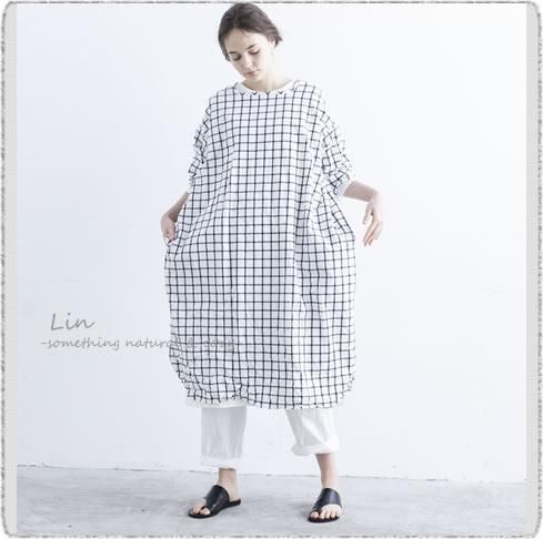 30 Off G グラム G241a ビッグラティスワンピース Lin 大人ナチュラル服の店 Veritecoeur A Koloni Ichi Antiquite S Gauze Tumugu他ナチュラルな大人服を中心に取り扱っています