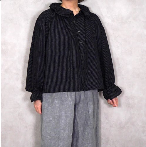 <img class='new_mark_img1' src='https://img.shop-pro.jp/img/new/icons20.gif' style='border:none;display:inline;margin:0px;padding:0px;width:auto;' />30%off ichi Antiquite's イチアンティークス/ 700621 Cotton Wool Stripe Shirt