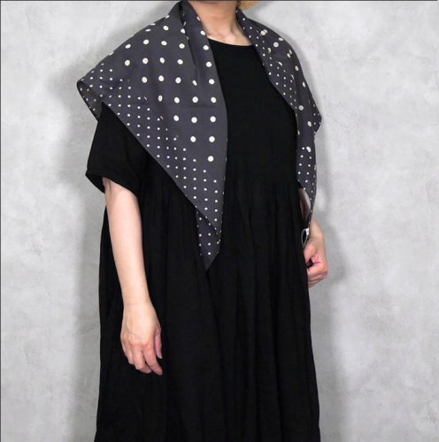soil ソイル/ NSL22017 Cotton Voile Dot Print Triangle Scarf<クーポン対象外>