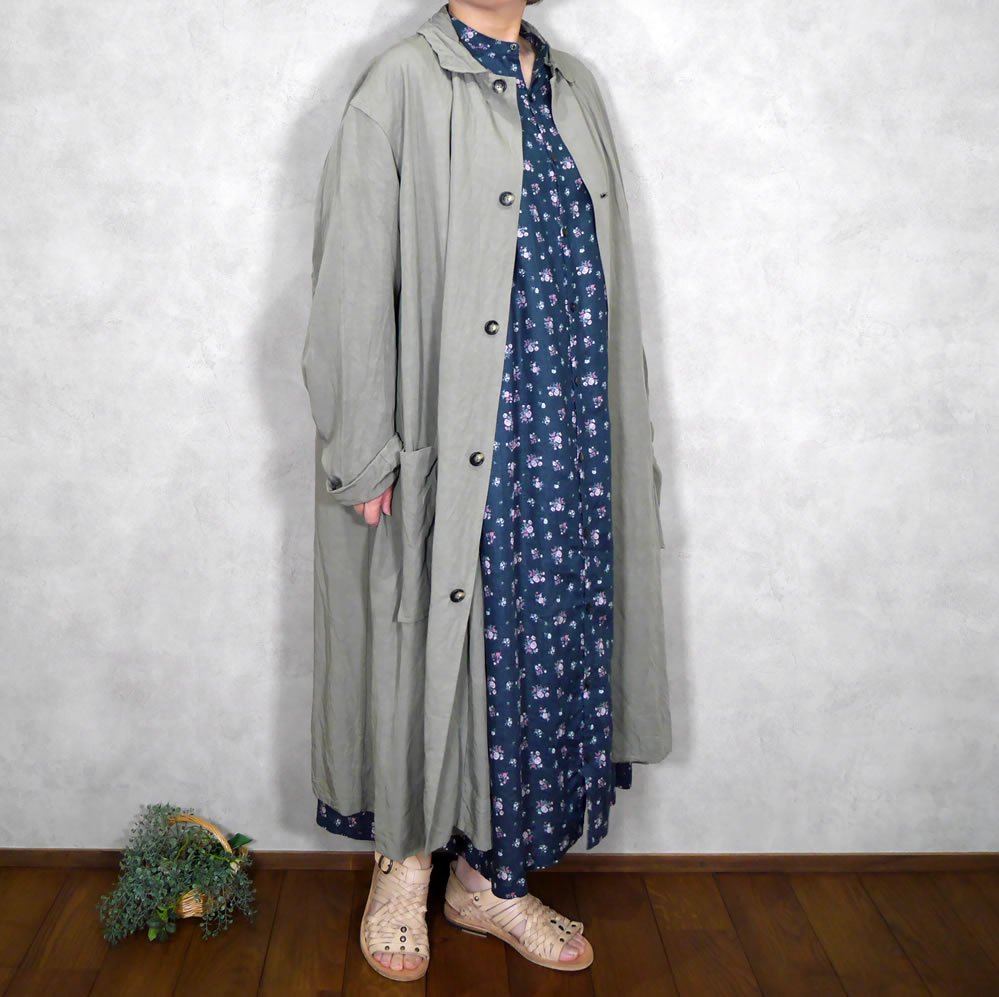 ichi Antiquite's, イチアンティークス, 800906, Linen Floral Pattern Dress