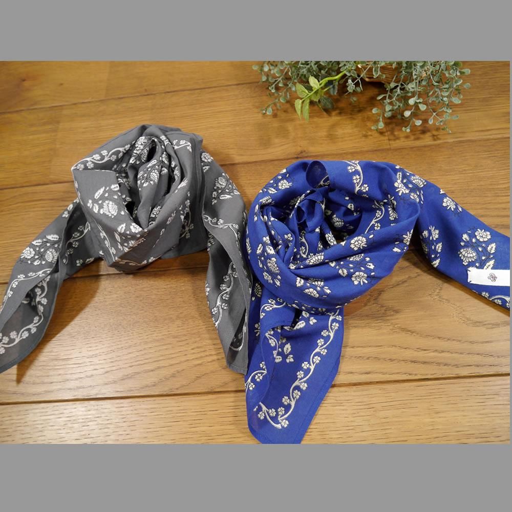 maison de soil ᥾ɥ/ INMDS23057 80's Voile Large Flower Block Print Scarf<ݥоݳ>