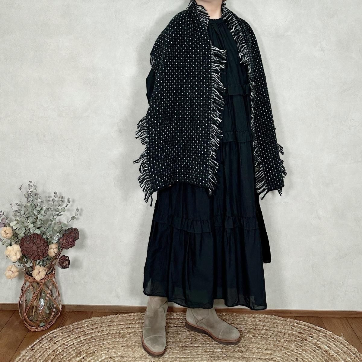 Gren Gordon, グレンゴードン, NGS2352, Polkadot Side Fringe Scarf