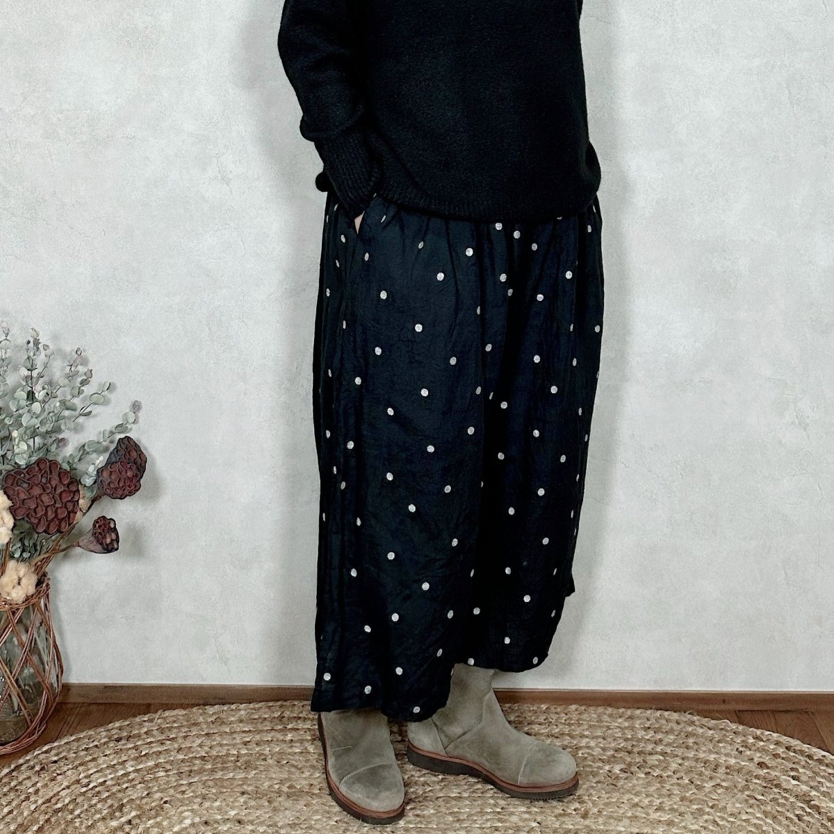 ichi Antiquite's, イチアンティークス, 900607, Linen Dot Skirt