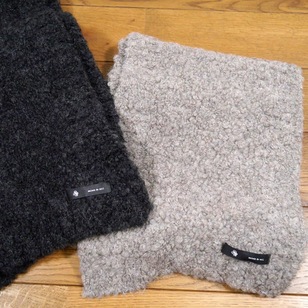 maison de soil, メゾンドソイル,CNMDS2451A, Boucle Plain Stittch Stole maison de soil, メゾンドソイル,CNMDS2451A, Boucle Plain Stittch Stole