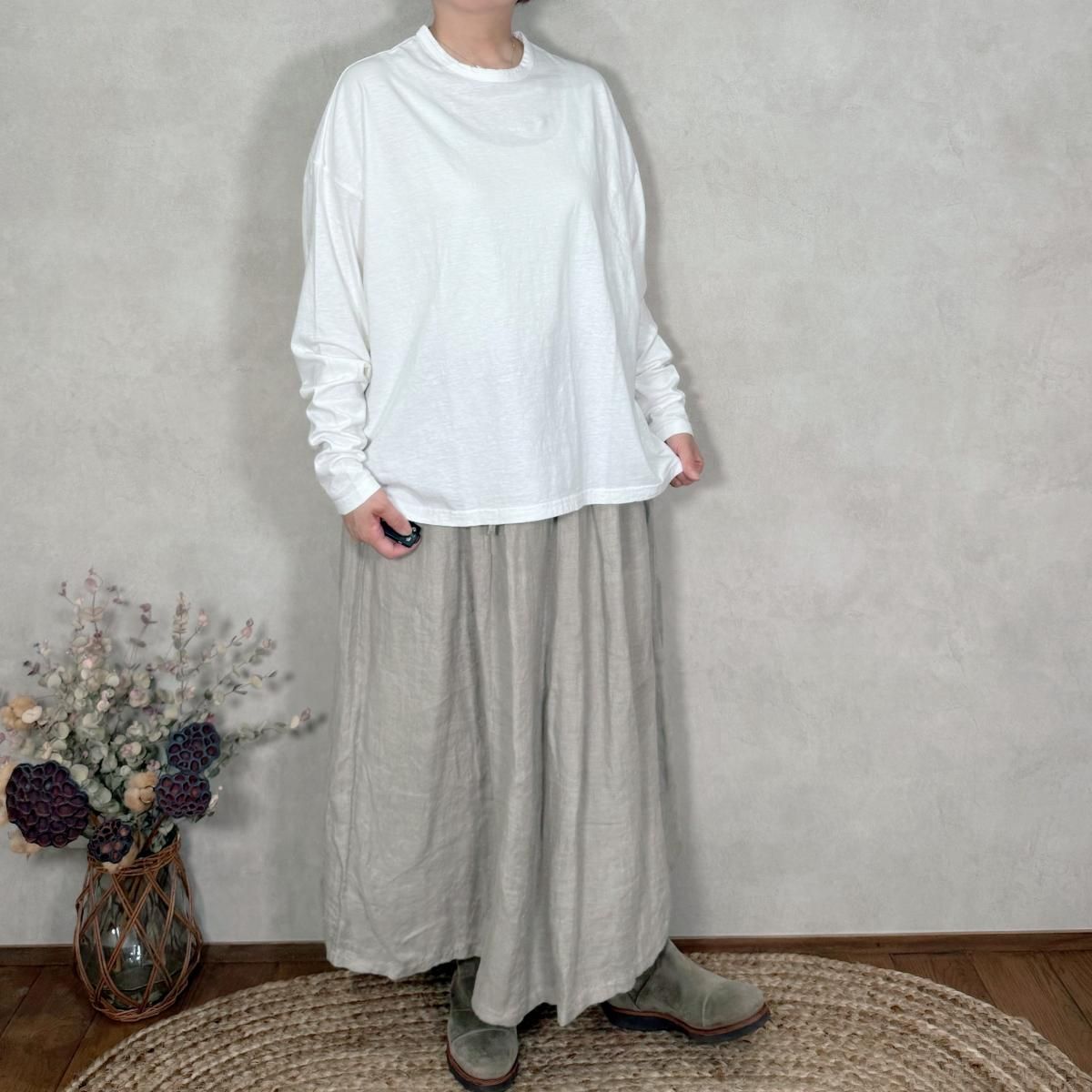 ICHI Antiquites リネンルーズプルオーバー ピンク New Release : ichiAntiquités Linen Loose Pullover - ichi