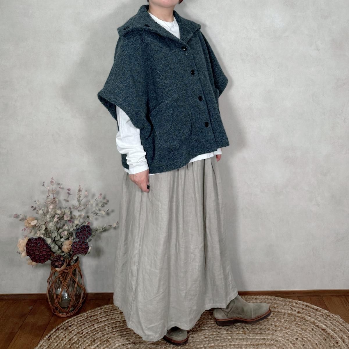 ICHI Antiquites リネンルーズプルオーバー ピンク New Release : ichiAntiquités Linen Loose Pullover - ichi