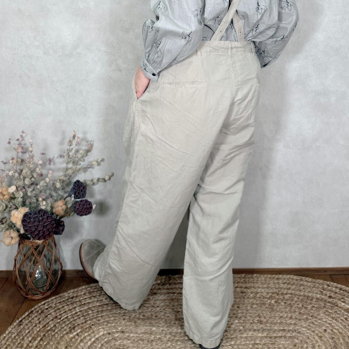 ARMEN/ アーメン/ ISNAM2502D/ Linen Cotton Adjuster Tack Pants
