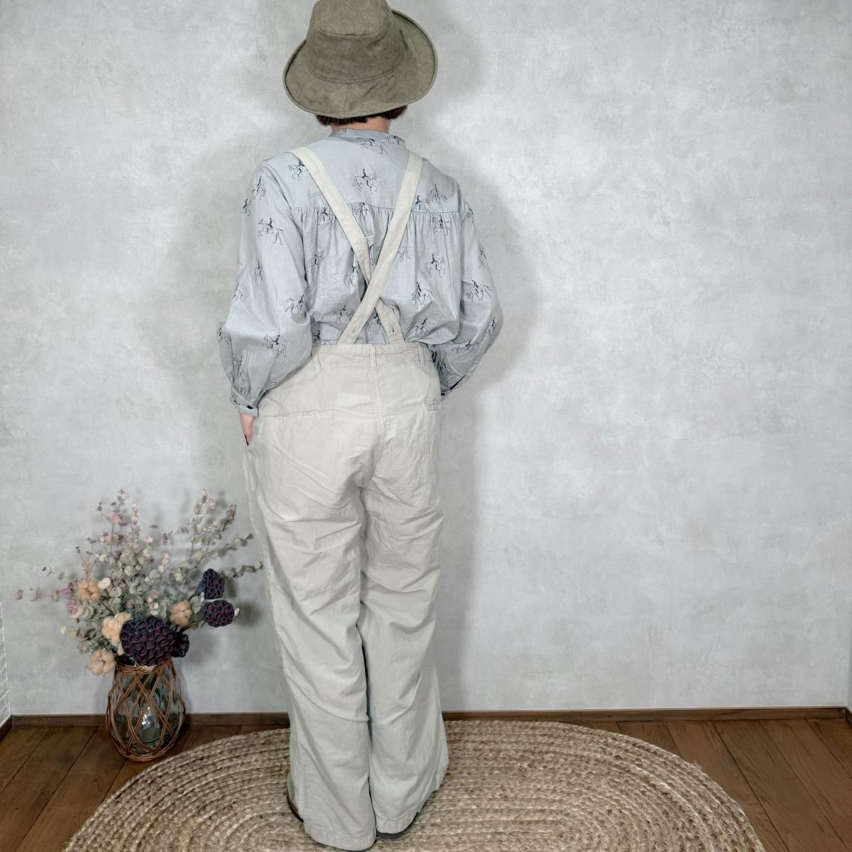 美品アーメンARMENワンタックパンツコットンリネンサイズ2ホワイト ARMEN/ アーメン/ ISNAM2502D/ Linen Cotton Adjuster Tack Pants