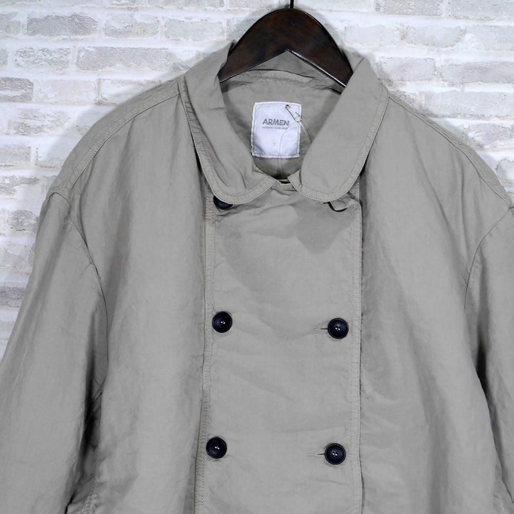 ARMEN/ アーメン/ ISNAM2402D/ Linen Cotton Round Collar Coat