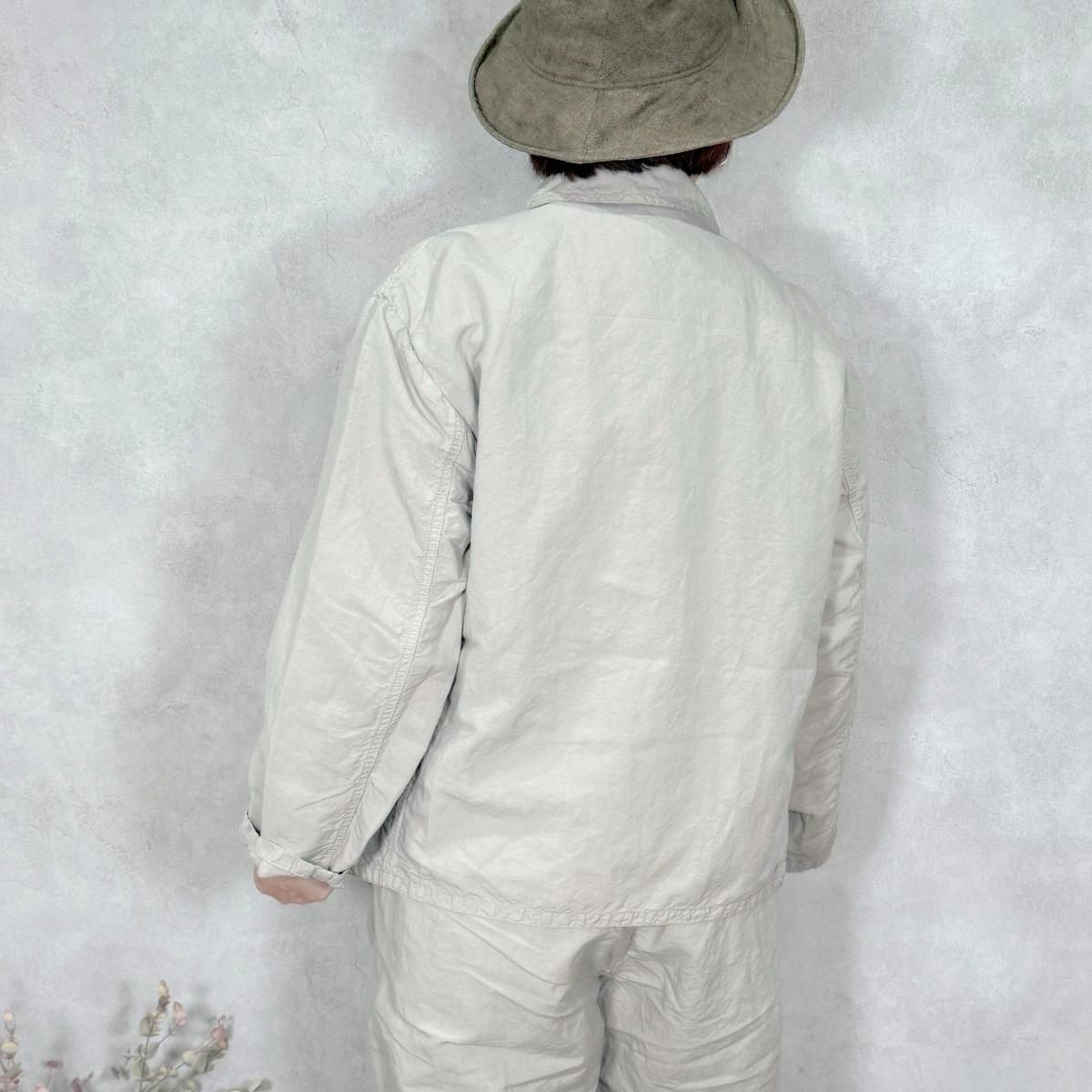 ARMEN/ アーメン/ ISNAM2402D/ Linen Cotton Round Collar Coat ARMEN/ アーメン/ ISNAM2402D/ Linen Cotton Round Collar Coat