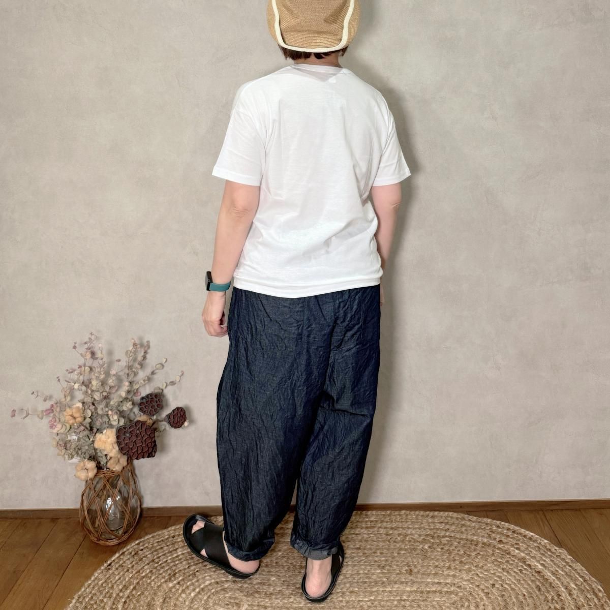 グラム（g） コットンリネンライトデニムスローパンツ g グラム コットン リネン ライトデニム スローパンツ g-014d