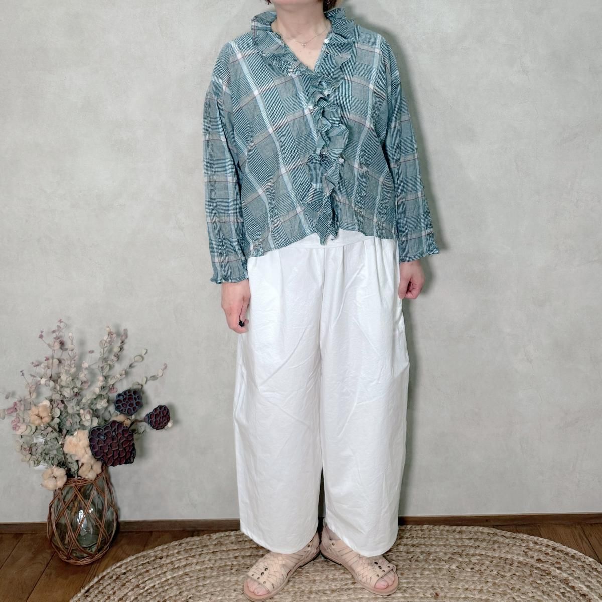 gram, (g), グラム, g571, チェックフリルトリムブラウス, ぐらむ