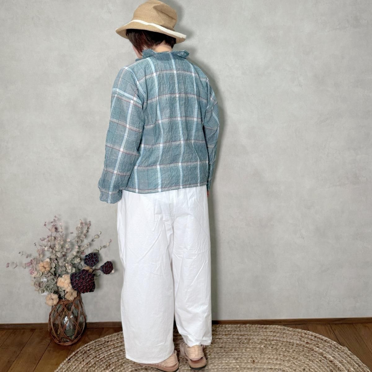 gram, (g), グラム, g571, チェックフリルトリムブラウス, ぐらむ