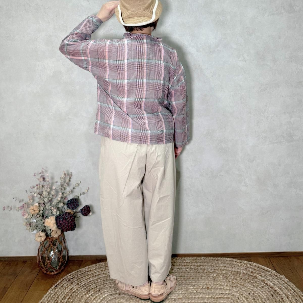 gram, (g), グラム, g571, チェックフリルトリムブラウス, ぐらむ