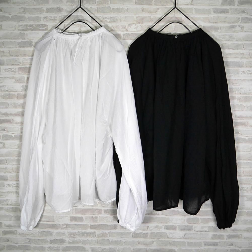 美品 ヴェリテクール レースギャザーブラウス ST-193 ブラック Veritecoeur(ヴェリテクール) コットンギャザーブラウス(ST-193