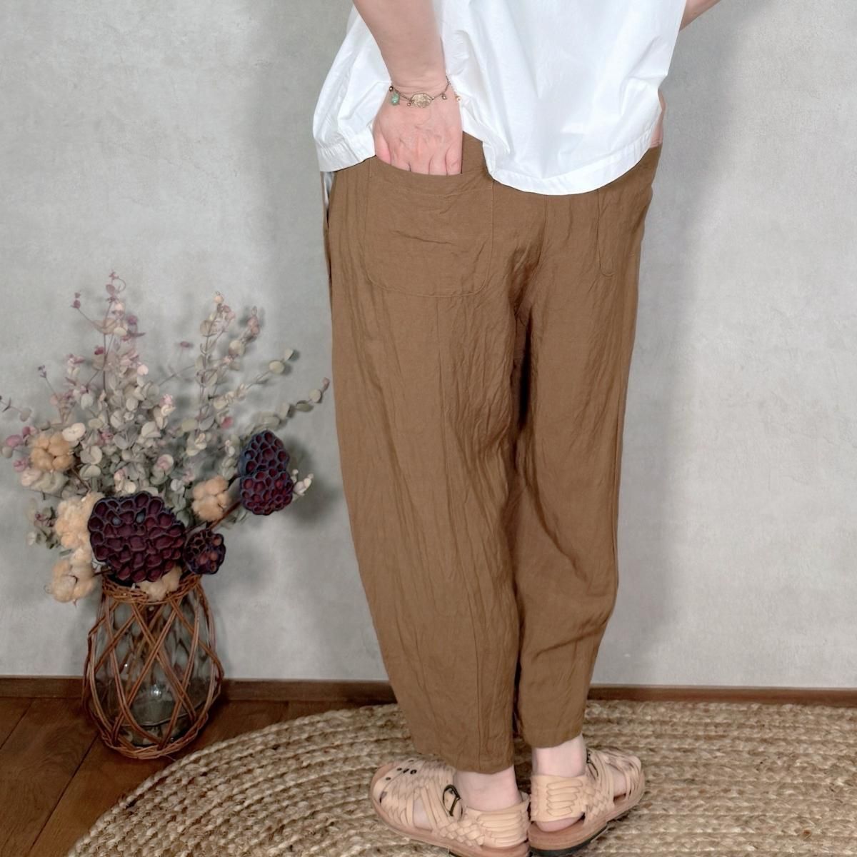G1105, Gauze#, ガーゼ, リネンヴィスコースチャーリーパンツ