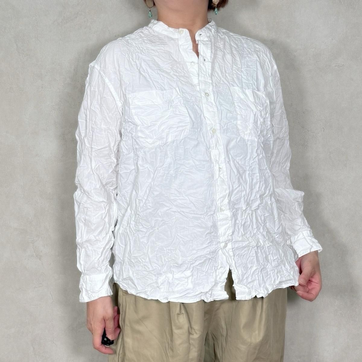 <img class='new_mark_img1' src='https://img.shop-pro.jp/img/new/icons11.gif' style='border:none;display:inline;margin:0px;padding:0px;width:auto;' />Vas-y Lentement ȥޥ/ NVL2852W Organic Poplin Banded Collar Oversized Shirt