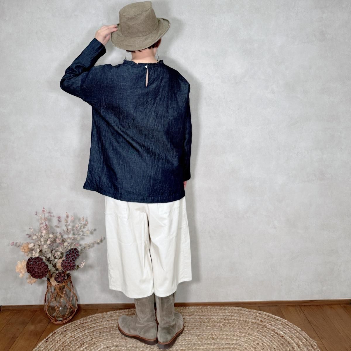 LA417, Laboratory, タイニーダブルフリルデニムブラウス