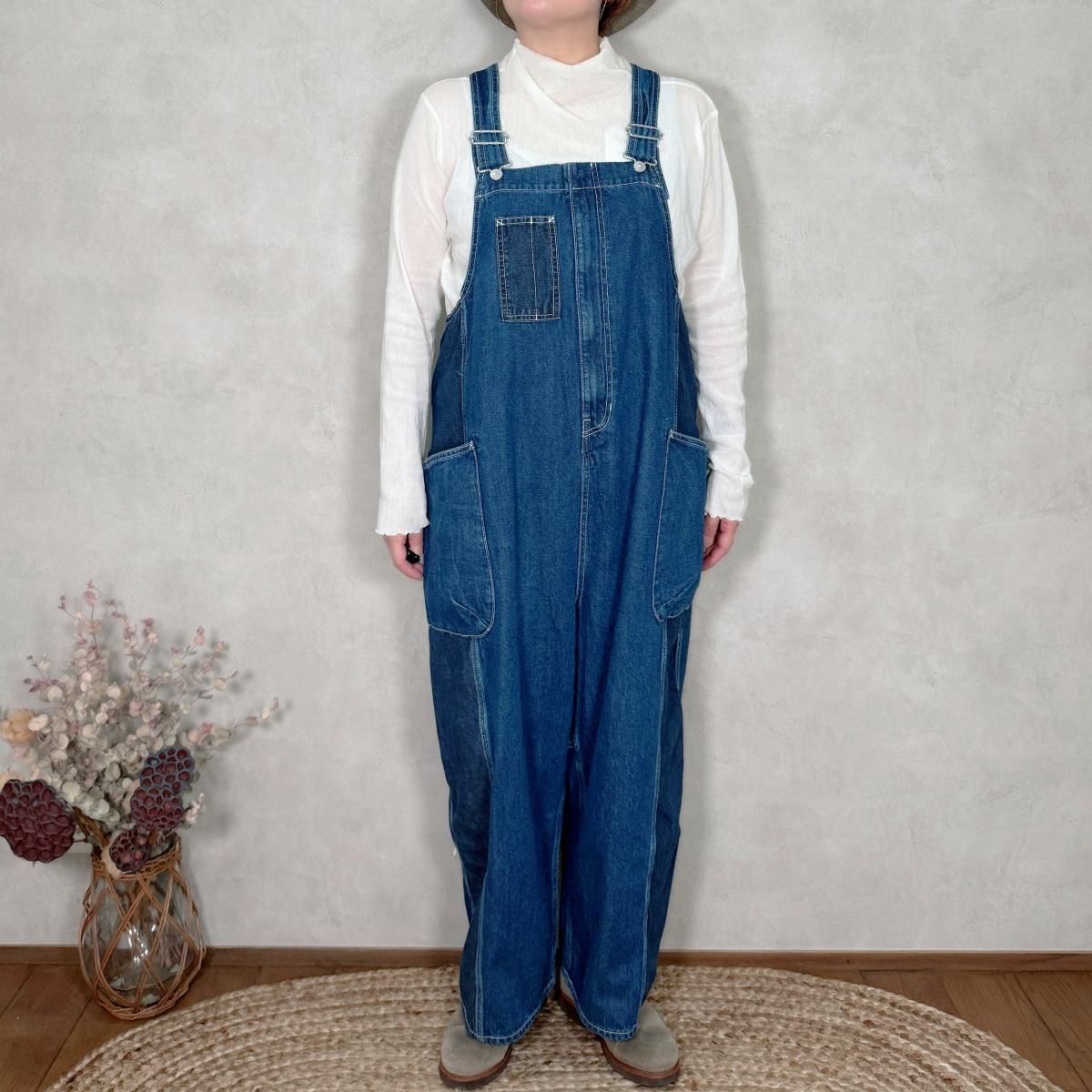 tumugu, ツムグ, TB25328, インディゴ10ozデニムサロペット