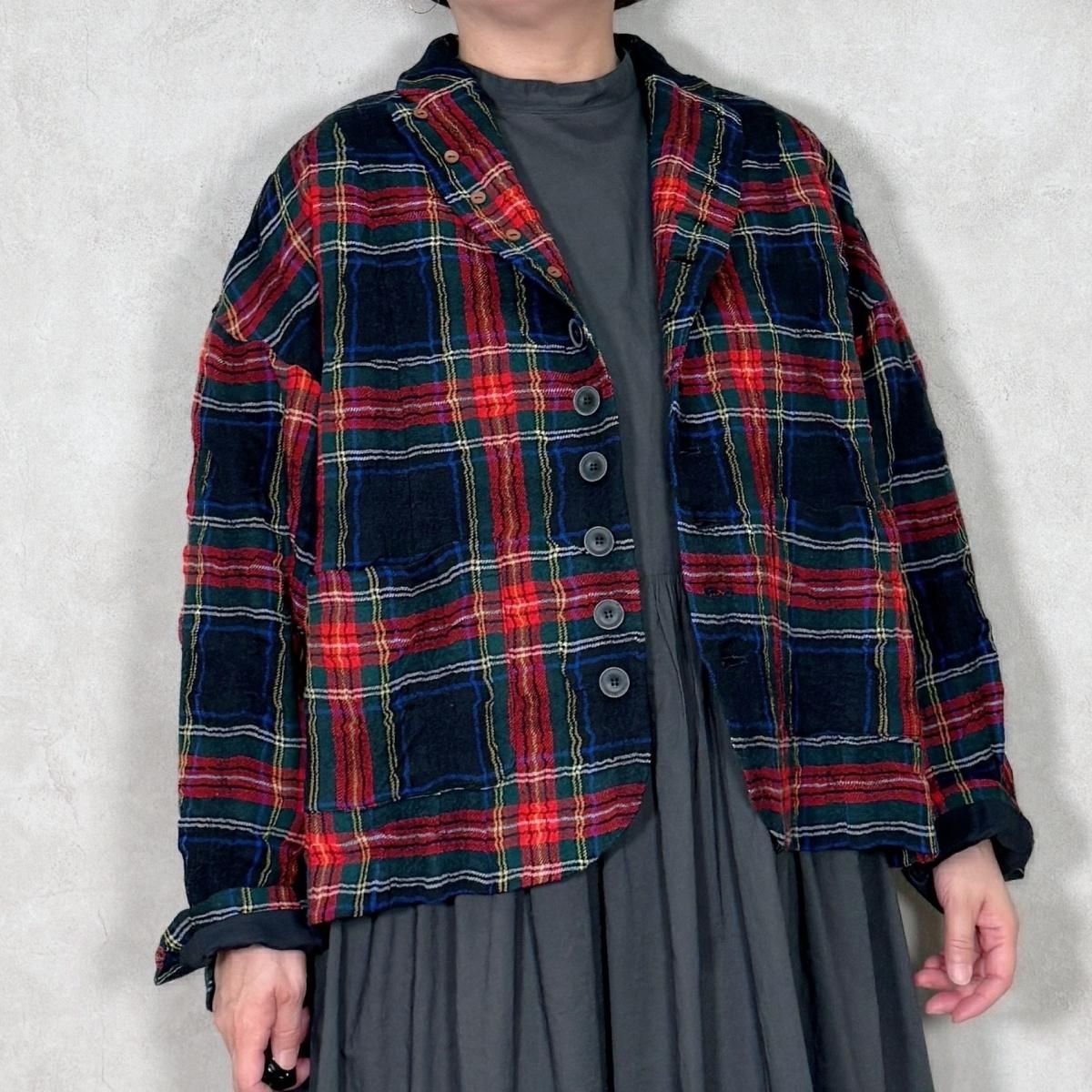 <img class='new_mark_img1' src='https://img.shop-pro.jp/img/new/icons47.gif' style='border:none;display:inline;margin:0px;padding:0px;width:auto;' />ichi Antiquite's ƥ/ 1100324 Tartan Check Jacket