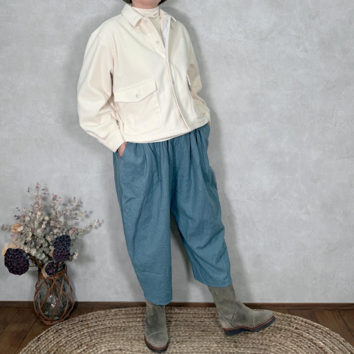 Robe de Peau, ローブドゥポー, R320, Camilleウールタックパンツ