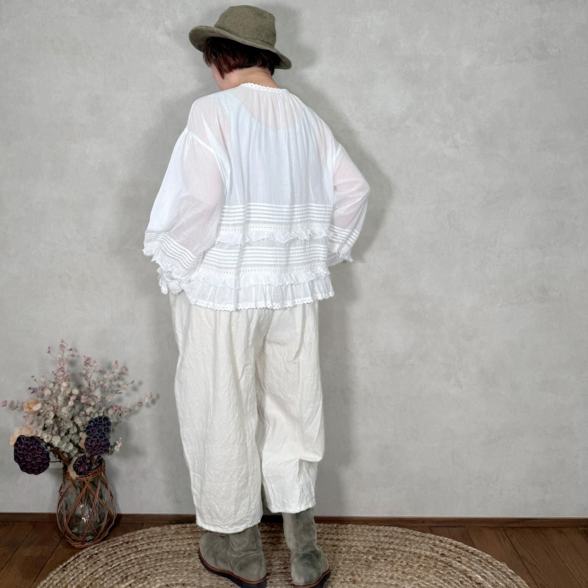 Robe de Peau, ローブドゥポー, R320, Camilleウールタックパンツ