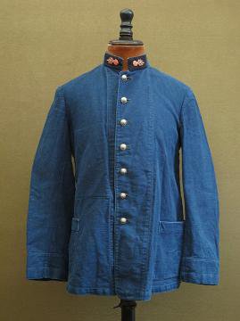 cir. 1930's indigo linen × cotton fireman jacket