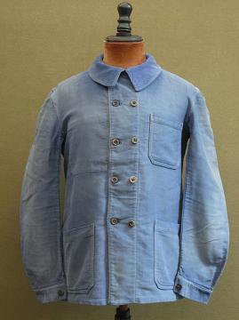 1930-1940's double breasted moleskin work jacket