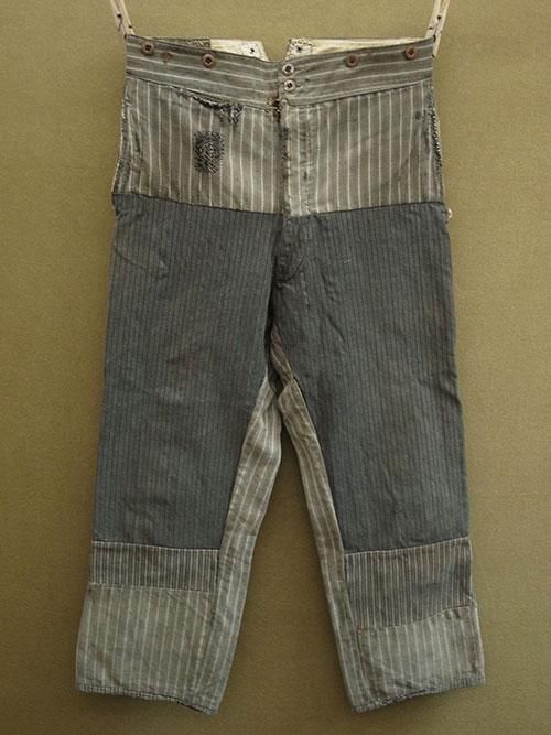 cir.1940's patched stripe work trousers 