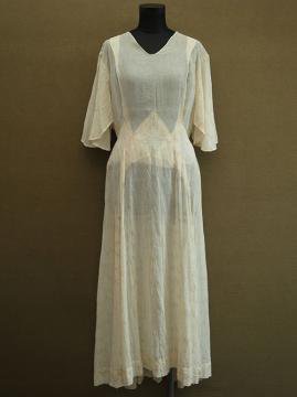 1930's printed cream dress