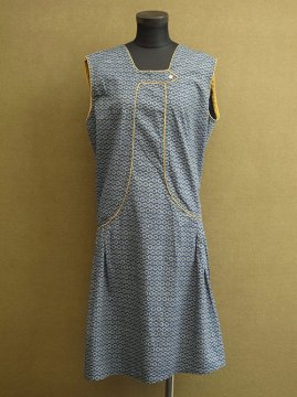 1920-1930's printed indigo work dress 