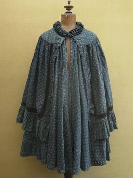 1880's-1900's indigo printed cape