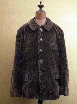cir.1930's dark brown cord work jacket 