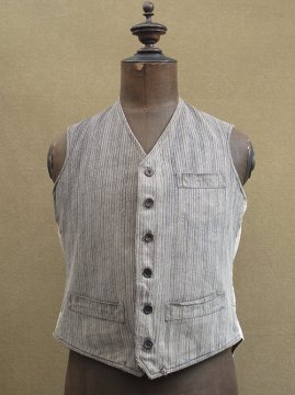 1930-1940's striped cotton work gilet