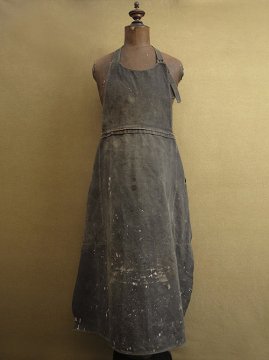 cir. 1940-1950's black canvas apron