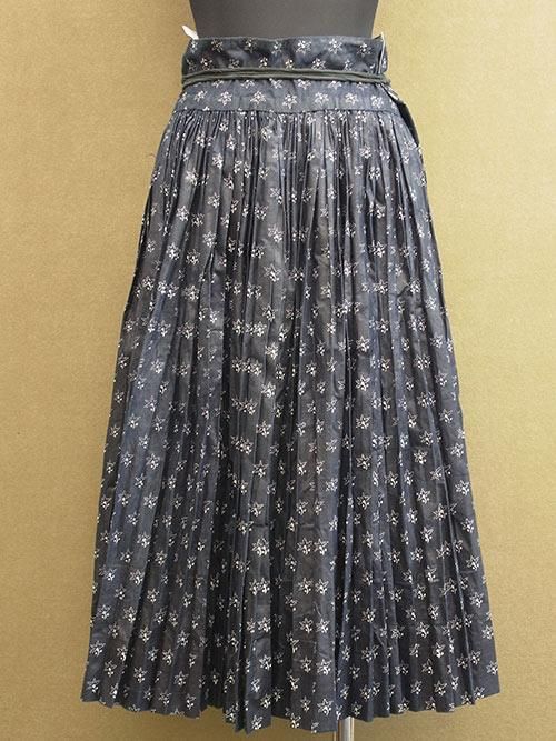 cir. 1940's printed indigo skirt 