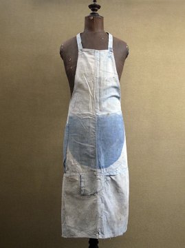 cir.1940-1950's patched indigo apron