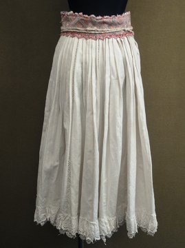 early 20th c. embroidered linen skirt