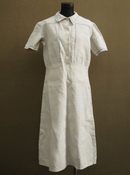 cir.1930's linen S/SL dress