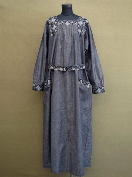 1910-1920's printed black work dress